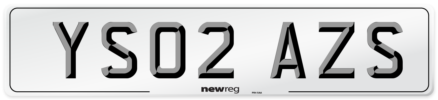 YS02 AZS Number Plate from New Reg